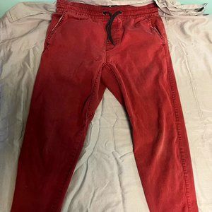 Hollister - Men's Skinny Jogger Pants - Red - Medium